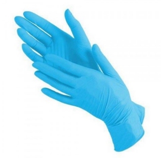 Нитриловые одноразовые перчатки голубые, размер M