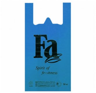 Пакет-майка с логотипом Fa синяя
