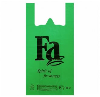 Пакет-майка с логотипом Fa зеленая