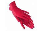 Нитриловые одноразовые перчатки красные, размер S