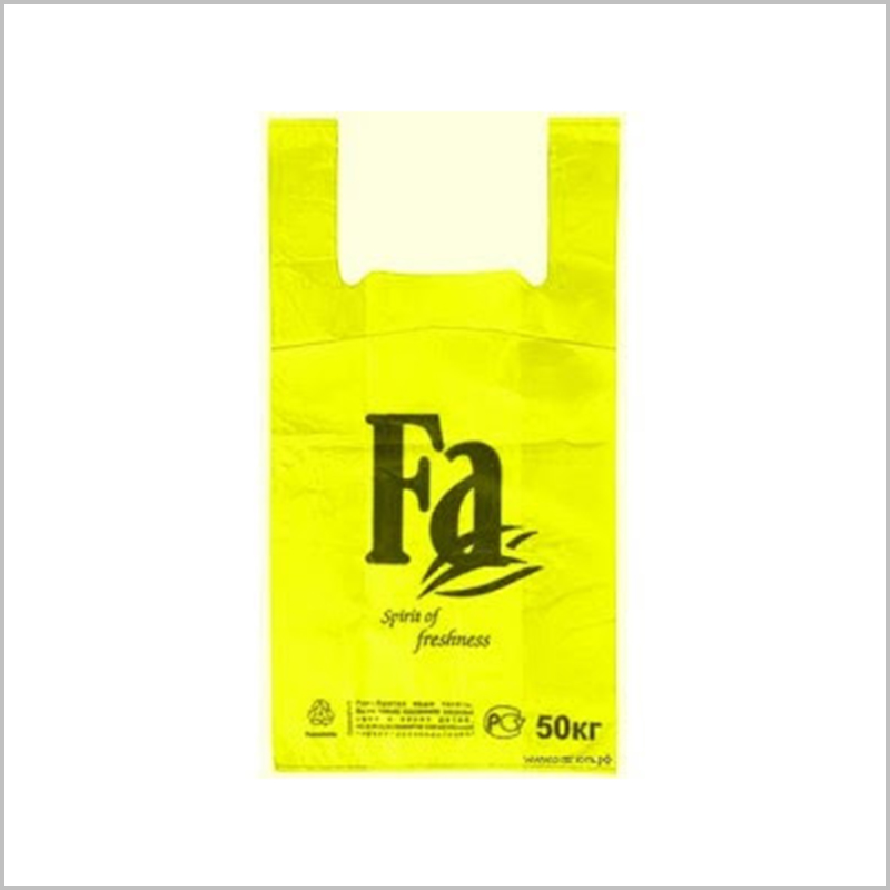 Пакет-майка с логотипом Fa желтая