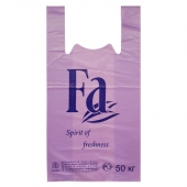 Пакет-майка Fa с логотипом фиолетовая