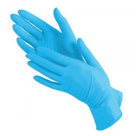 Нитриловые одноразовые перчатки голубые, размер L