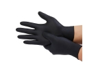 Нитриловые одноразовые перчатки черные, размер L