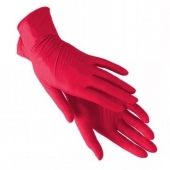 Нитриловые одноразовые перчатки красные, размер S