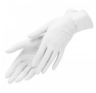 Нитриловые одноразовые перчатки белые, размер S