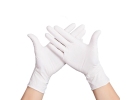 Нитриловые одноразовые перчатки белые, размер M