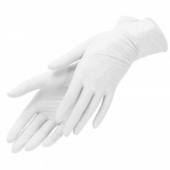 Нитриловые одноразовые перчатки белые, размер L